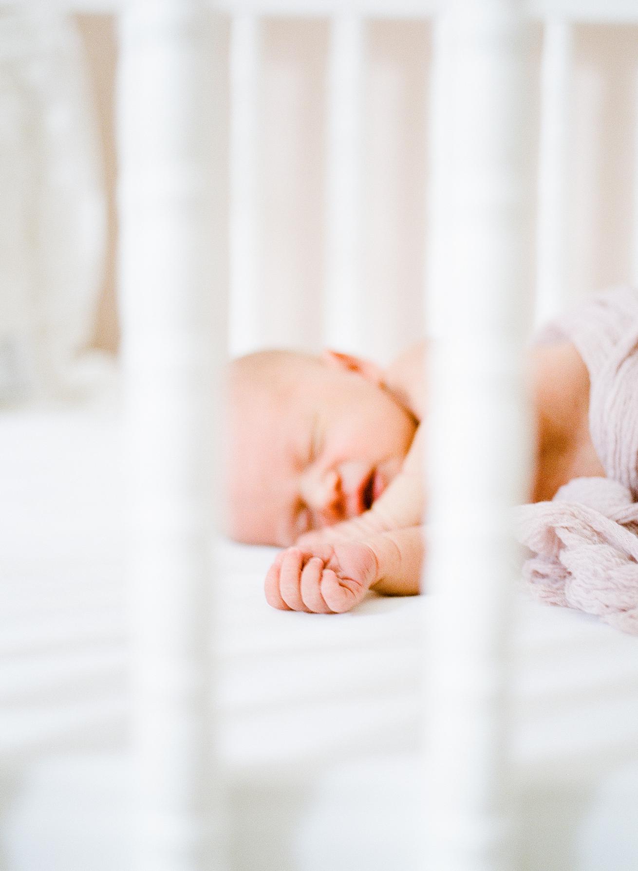 baby girl newborn crib