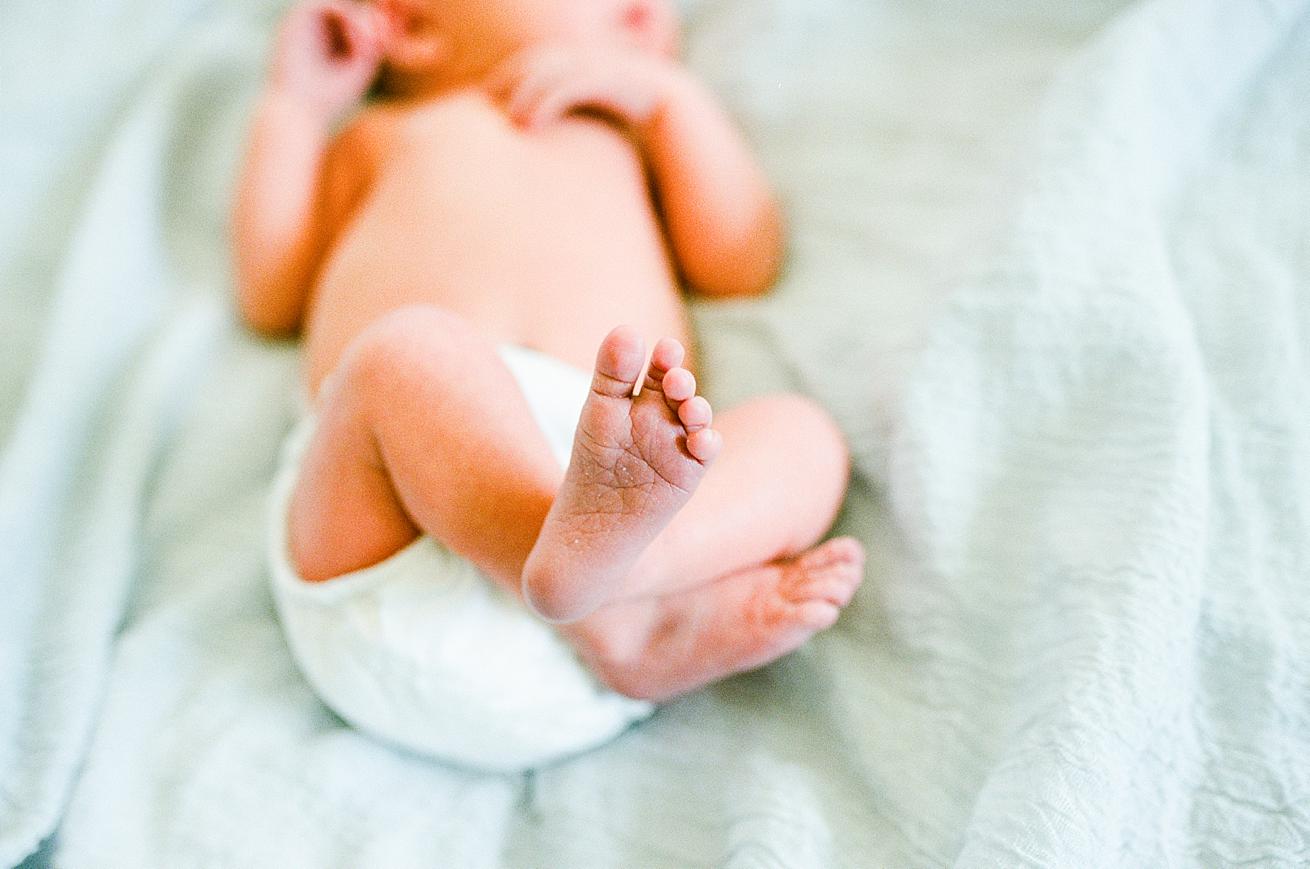 newborn toes on film