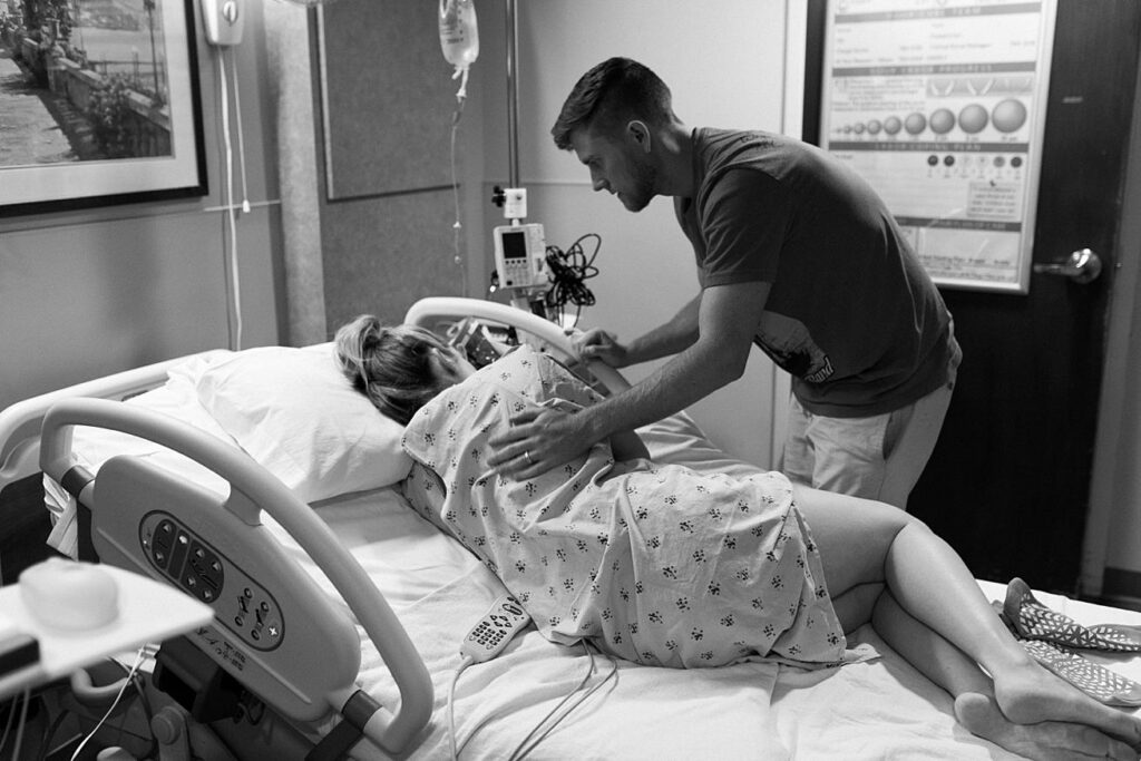 mom and dad during labor in raleigh hospital