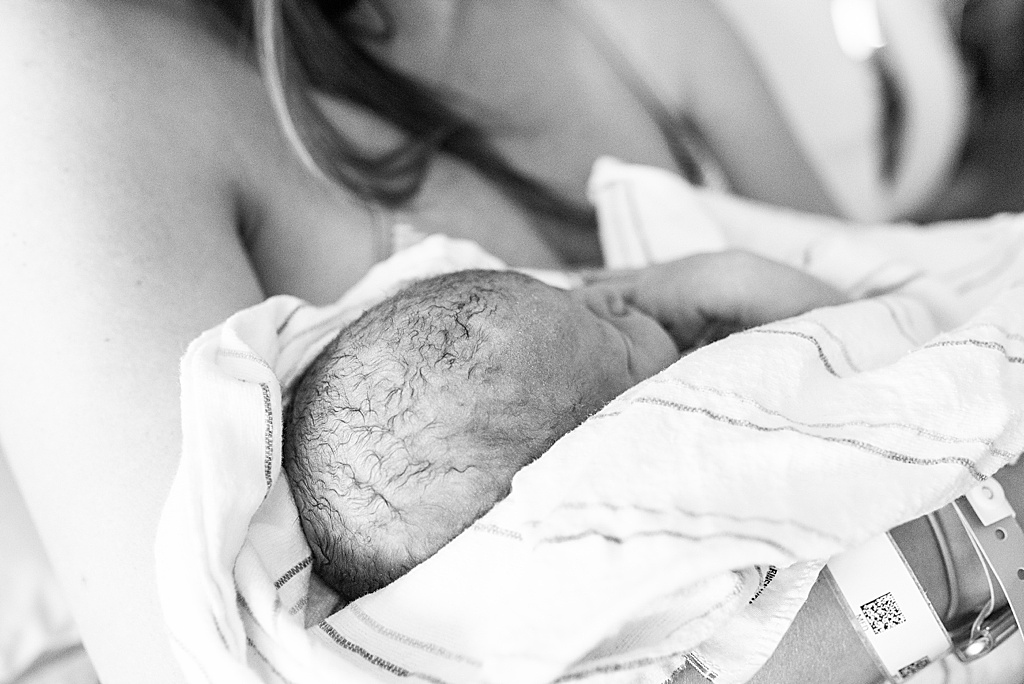 newborn baby boy hair in hospital